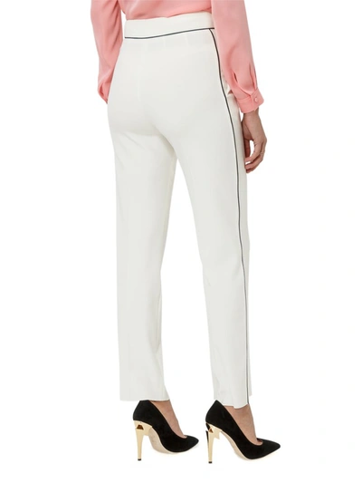 Shop Etro Contrast Piping Trousers In White