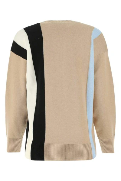 Shop Burberry Logo Jacquard Sweater In Beige