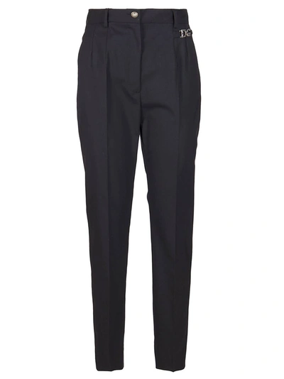 Shop Dolce & Gabbana Logo Plaque Tailored Trousers In Black