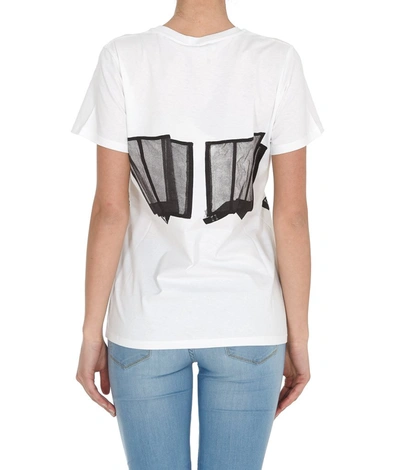 Shop Alexander Mcqueen Bustier Print Crewneck T In White