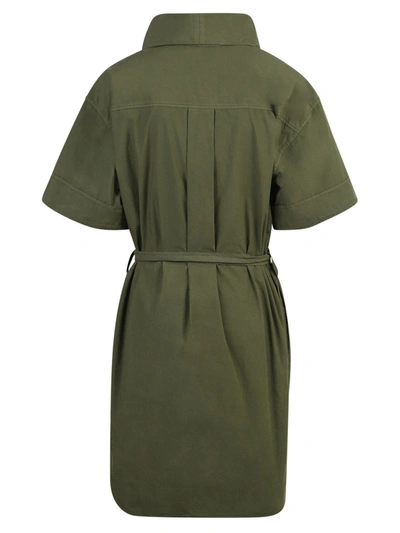Shop Kenzo Belted Tunic Dress In Green