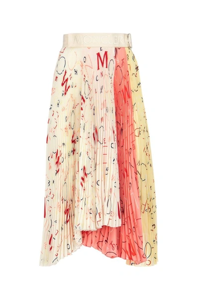 Shop Moncler Genius Moncler 1952 Pleated Midi Skirt In Multi