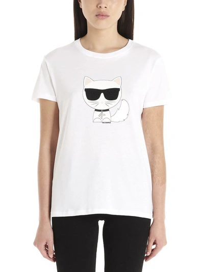 Shop Karl Lagerfeld Choupette Print T In White