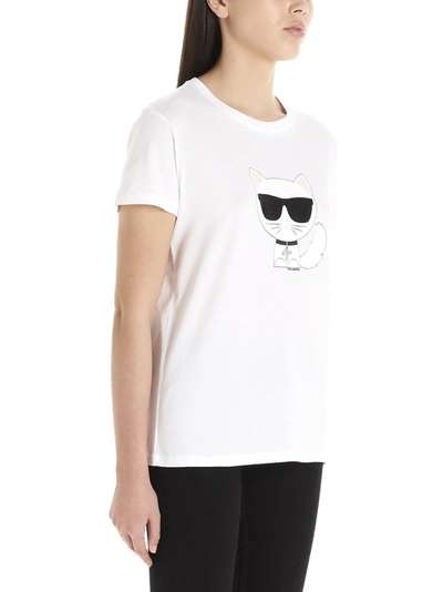 Shop Karl Lagerfeld Choupette Print T In White