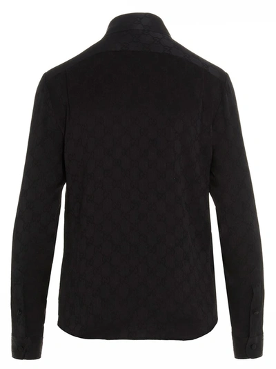 Shop Gucci Gg Jacquard Motif Shirt In Black