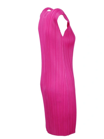 Shop Issey Miyake Pleats Please By  Pleated Sheath Dress In Pink