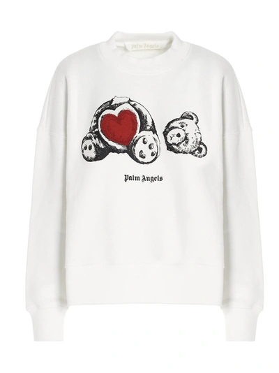 Shop Palm Angels Bear In Love Print Jumper In White