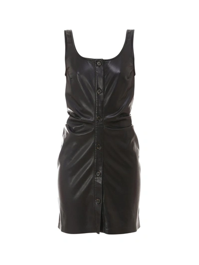 Shop Nanushka Ernie Ruched Dress In Black