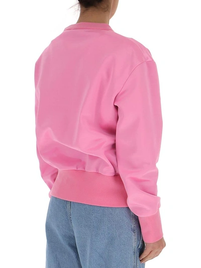 Shop Versace Medusa Print Crewneck Sweatshirt In Pink