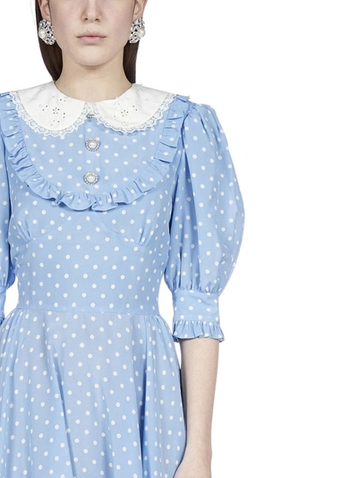Shop Alessandra Rich Polka Dot Printed Mini Dress In Multi