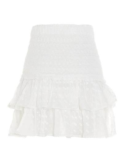 Shop Isabel Marant Étoile Tinaomi Ruffled Mini Skirt In White
