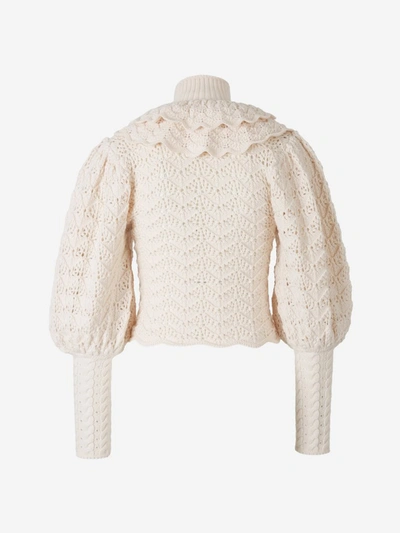 Shop Zimmermann Ladybeetle Crochet Sweater In White