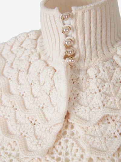 Shop Zimmermann Ladybeetle Crochet Sweater In White