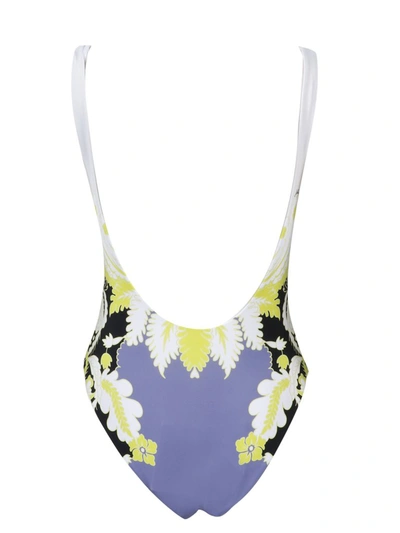 Shop Valentino Arazzo Print Swimsuit In Multi