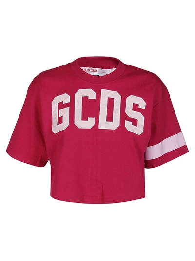 Shop Gcds Coulisse Cropped Ruched T In Pink