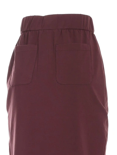 Shop Max Mara Jersey Midi Skirt In Purple
