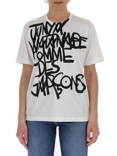 Shop Junya Watanabe Comme Des Garçons Logo Print T In White