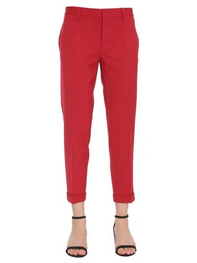 Shop Dsquared2 Cropped Tapered Trousers In Red