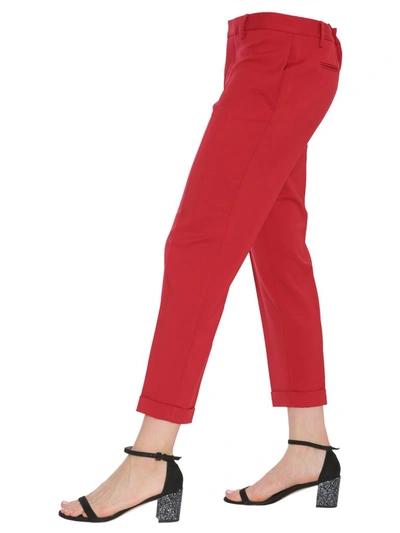 Shop Dsquared2 Cropped Tapered Trousers In Red