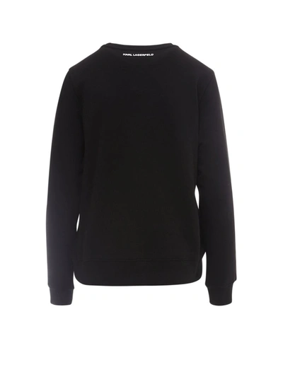 Shop Karl Lagerfeld Crew Neck Sweatshirt In Black