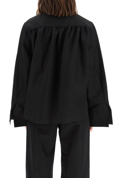 Shop Totême Half Button Shirt In Black