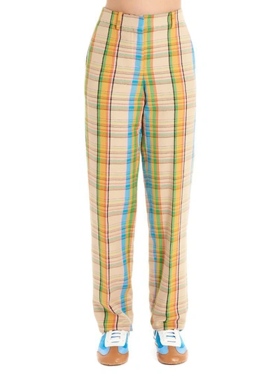 Shop Loewe Tartan Pants In Multi