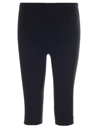 Shop Totême Cropped Compact Knit Leggings In Black