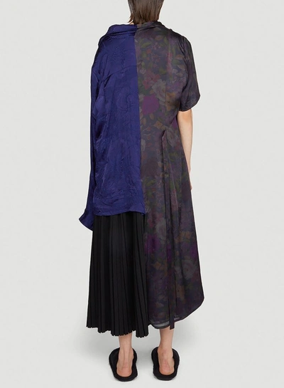 Shop Balenciaga Patchwork Midi Dress In Multi