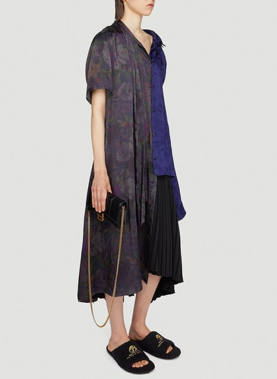 Shop Balenciaga Patchwork Midi Dress In Multi
