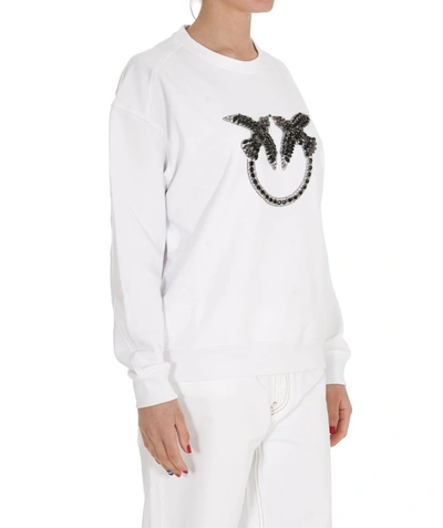 Shop Pinko Crystal Embellished Sweatshirt In White
