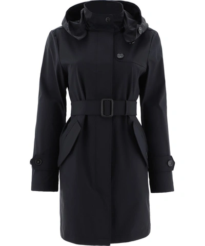 Shop Woolrich Fayette Belted Trench Coat In Black