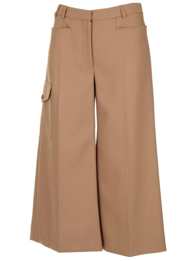 Shop Stella Mccartney High Waisted Culotte Trousers In Brown