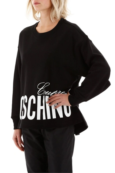 Shop Moschino Couture Logo Print Sweatshirt In Black