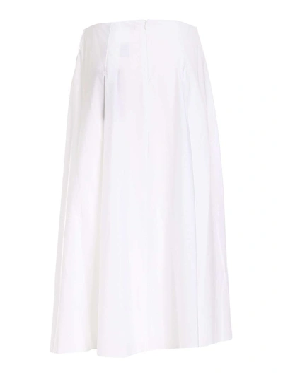 Shop Max Mara Studio Pleated Midi Skirt In White
