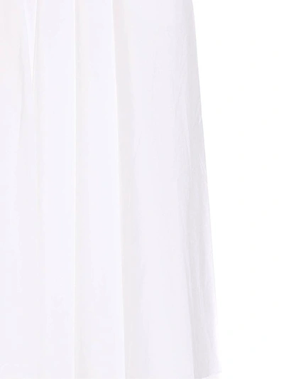 Shop Max Mara Studio Pleated Midi Skirt In White
