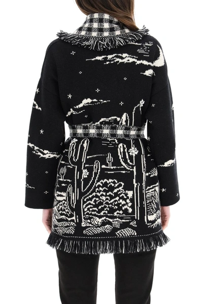 Shop Alanui The Regenerated Shaded Canyon Night Cardigan In Black