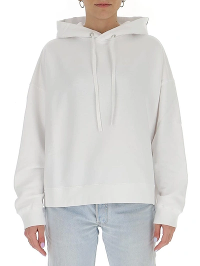 Shop Maison Margiela Slogan Print Hoodie In White