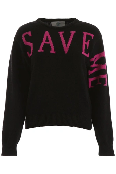 Shop Alberta Ferretti Save Me Knitted Sweater In Black