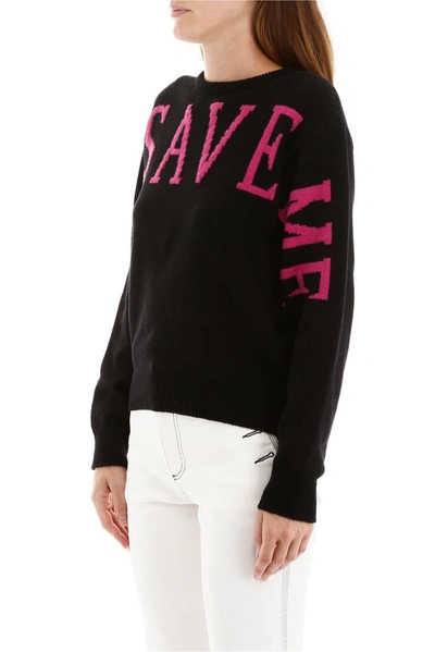 Shop Alberta Ferretti Save Me Knitted Sweater In Black