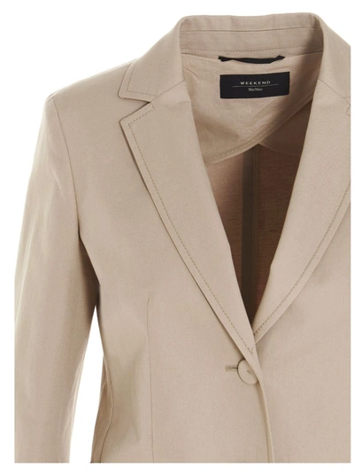 Shop Weekend Max Mara Single Breasted Blazer In Beige