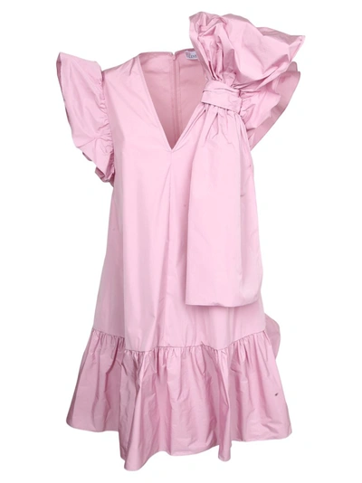 Shop Red Valentino Redvalentino Bow Ruffled Mini Dress In Pink