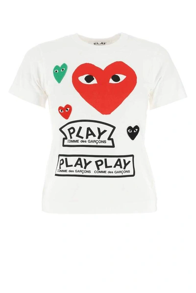 Shop Comme Des Garçons Play Multi Heart T In White