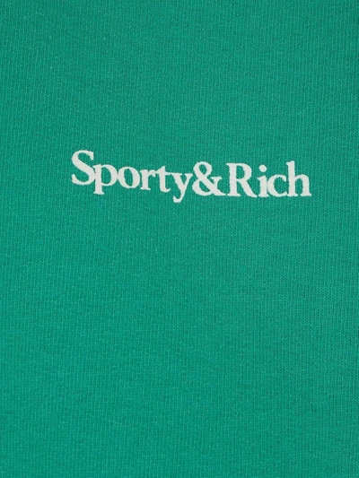 Shop Sporty And Rich Sporty & Rich Eat Veggies Logo Embroidered Sweatshirt In Green