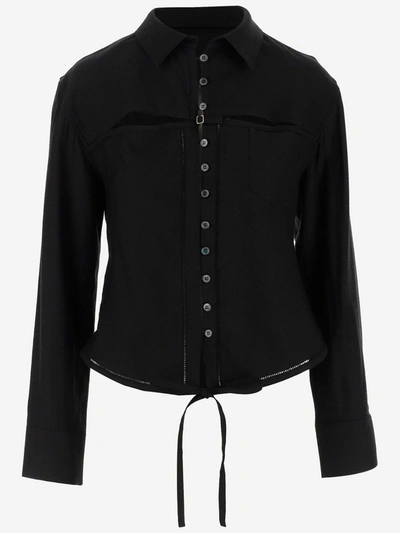 Shop Jacquemus La Chemise Nappe Cut Out Shirt In Black