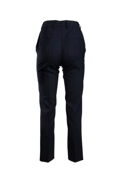 Shop Prada Tailored Trousers In Navy