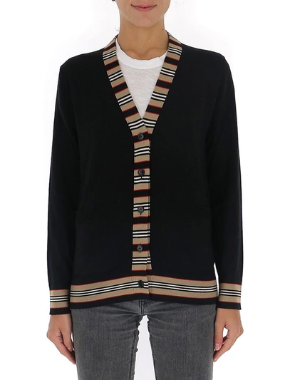 Shop Burberry Icon Stripe V In Black