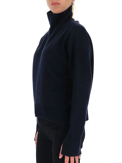 Shop Max Mara 's  Turtleneck Knitted Sweater In Blue