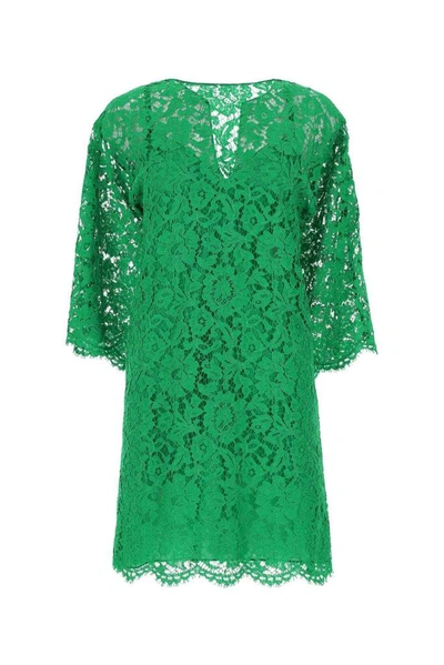 Shop Valentino Lace Kaftano Dress In Green
