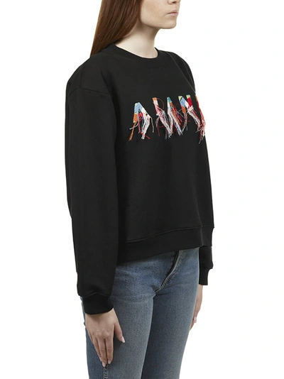 Shop Alanui Logo Embroidered Crewneck Sweatshirt In Black