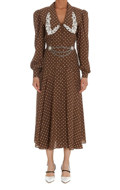 Shop Alessandra Rich Polka In Brown